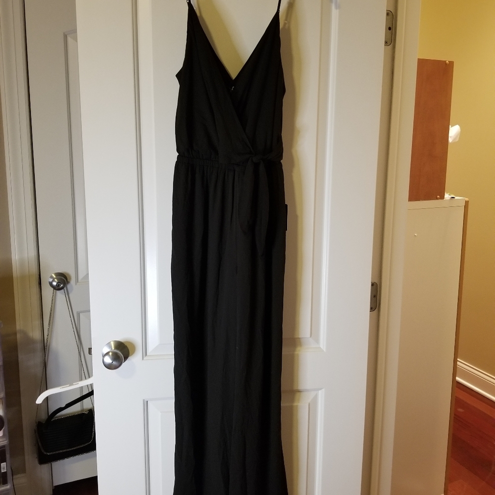 Wide leg surplice jumpsuit